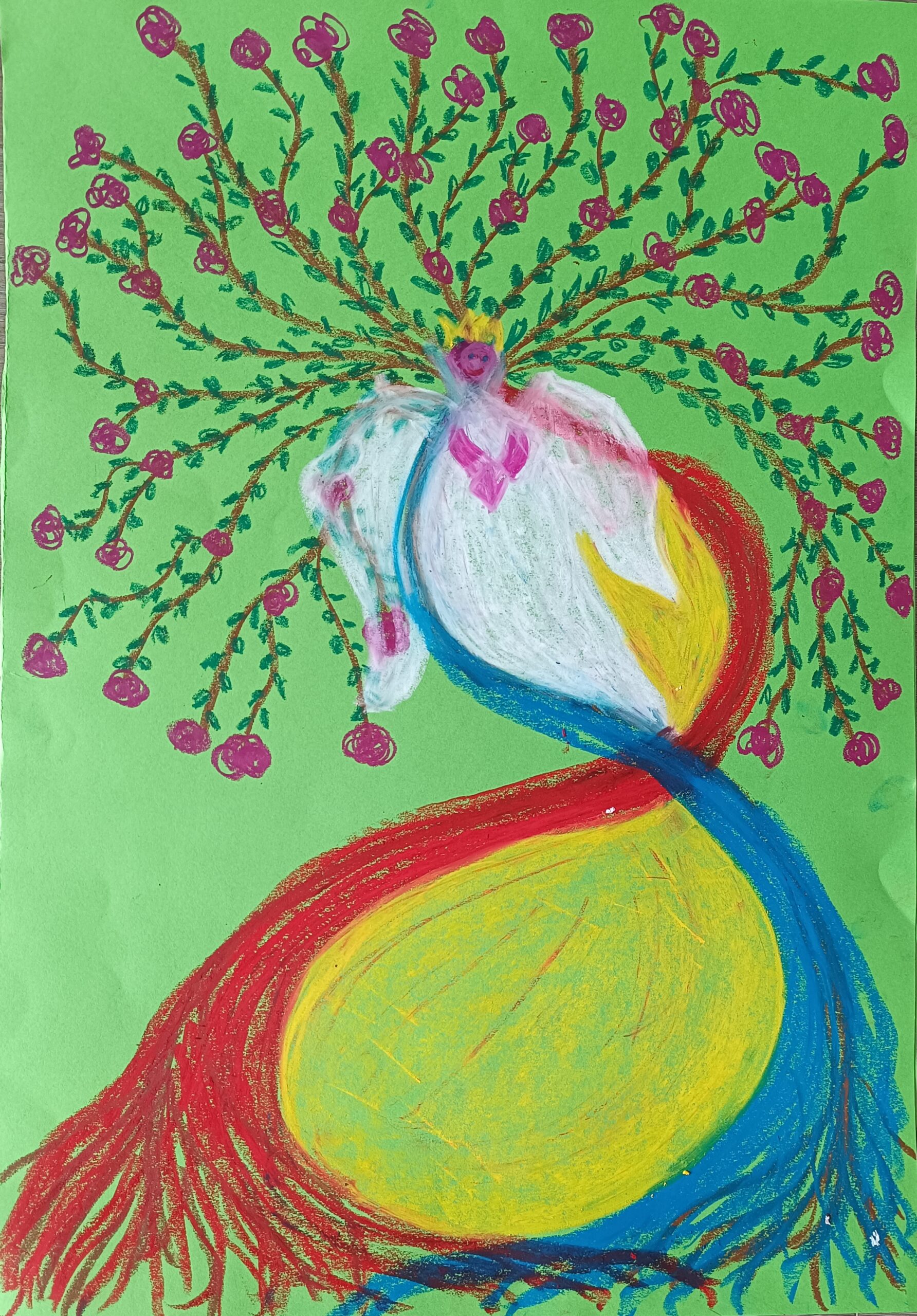 Fotografie einer Arbeit von Petra Haberler - Verbindung von Animus und Anima, Technik - Ölkreiden